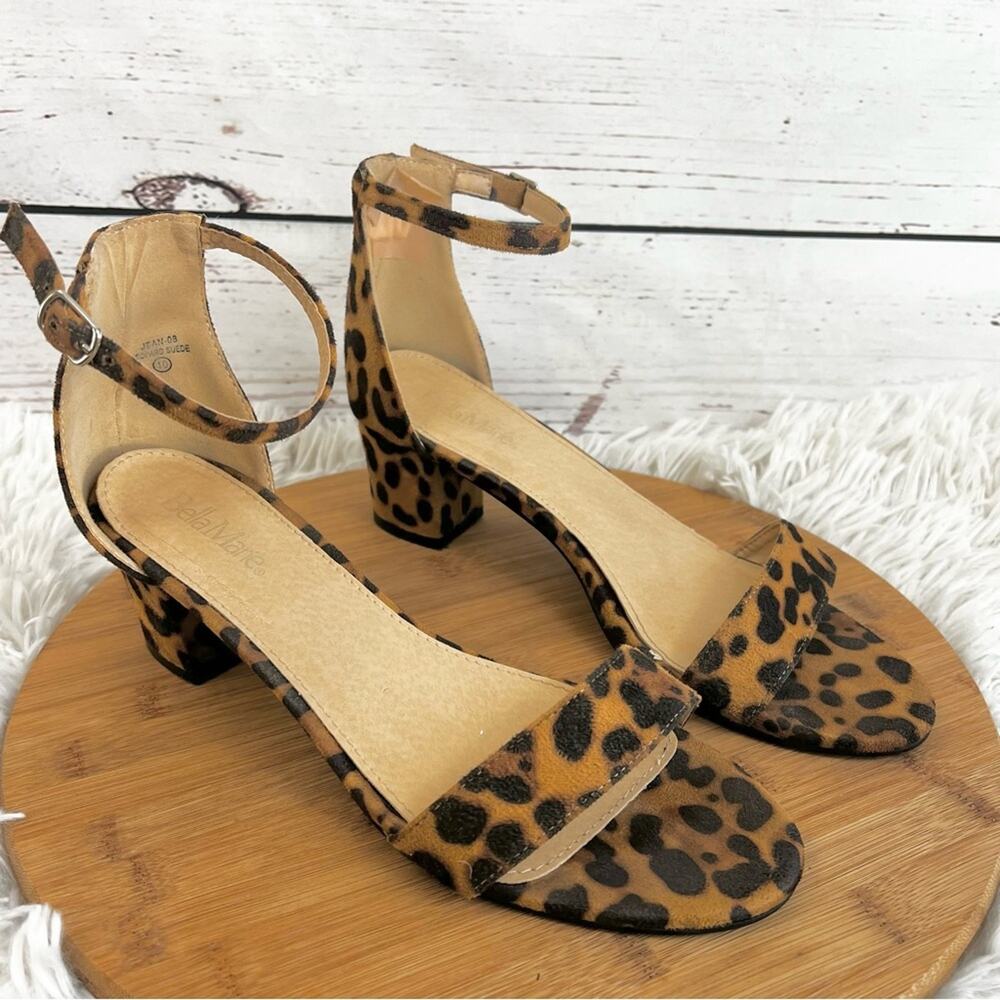 Bella Marie Jean-08 Leopard Print Heels Size 10 - Picture 2 of 12